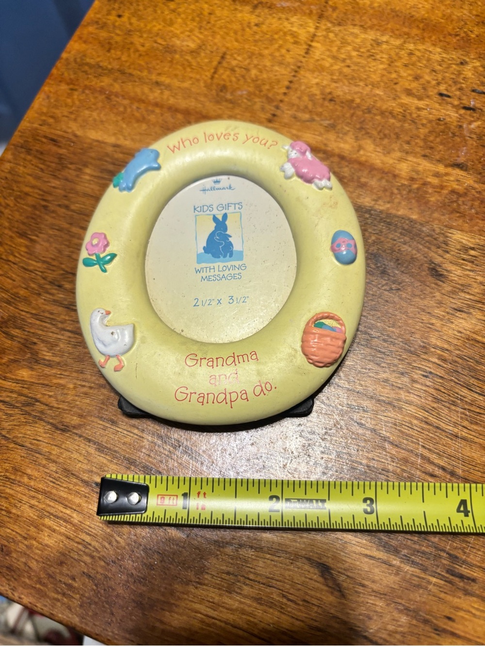 Hallmark Yellow Picture Frame Grandma and Grandpa Vintage Y2K